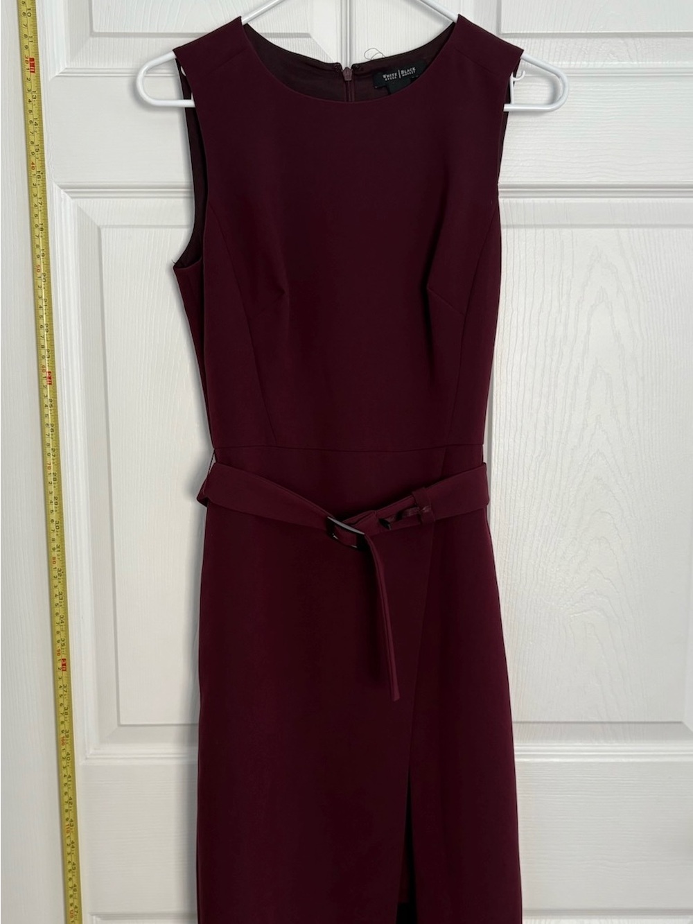 White House Black Market Sleeveless Belted Sheath Dress